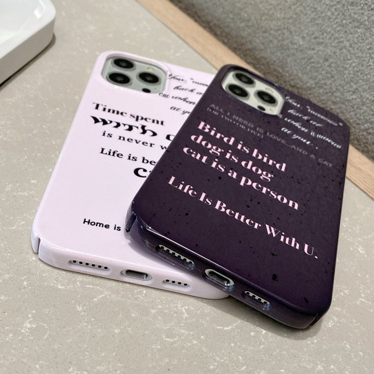 For iPhone 15 Pro Painted Pattern PC Phone Case(Alphabet Black) - HoMEdemic™ 