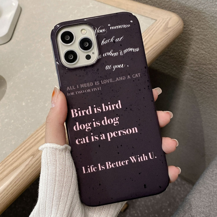 For iPhone 15 Pro Painted Pattern PC Phone Case(Alphabet Black) - HoMEdemic™ 