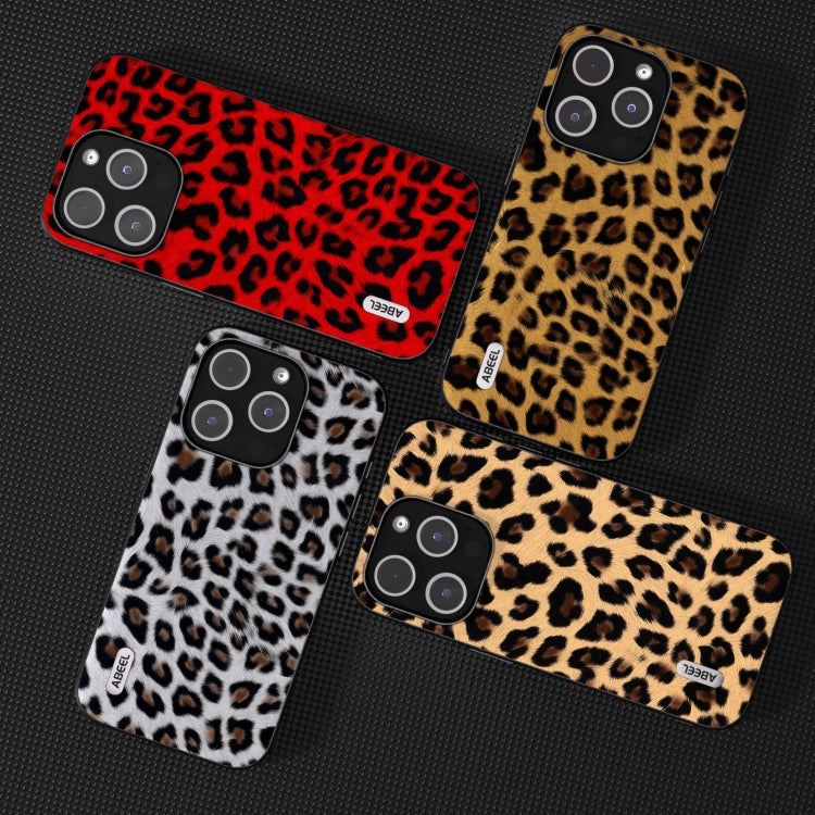 For iPhone 15 Pro ABEEL Black Edge Leopard Phone Case(Silver Leopard) - HoMEdemic™ 