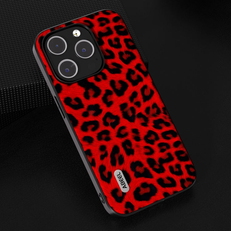 For iPhone 15 Pro ABEEL Black Edge Leopard Phone Case(Red Leopard) - HoMEdemic™ 