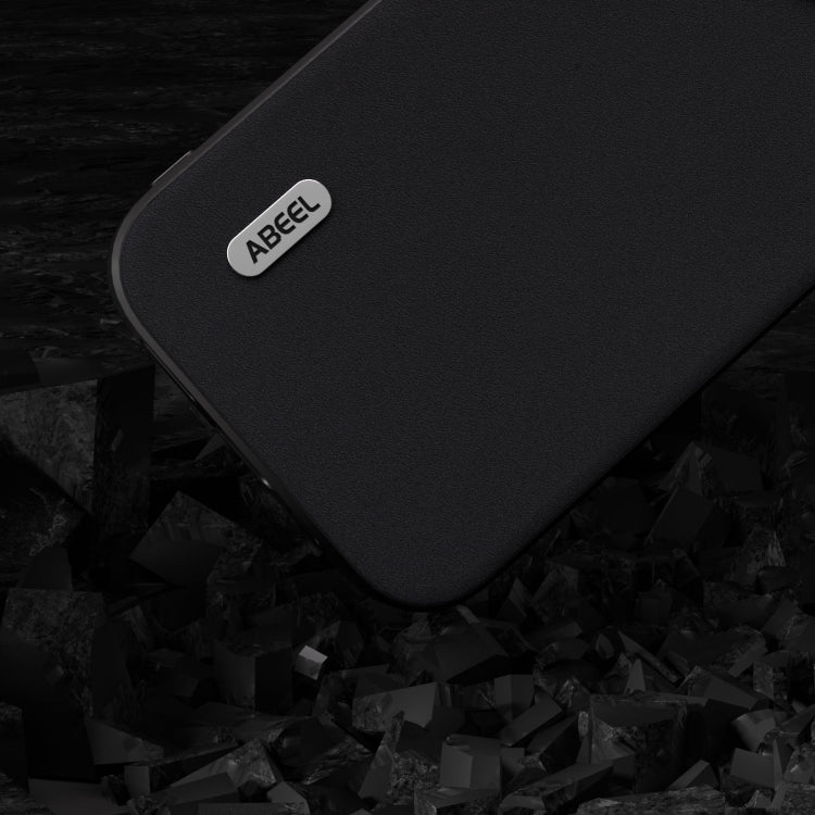 For iPhone 15 Pro ABEEL Genuine Leather Silky Soft Black Edge Phone Case(Black) - HoMEdemic™ 