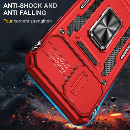 For iPhone 15 Pro Max Armor PC + TPU Camera Shield Phone Case(Red) - HoMEdemic™ 