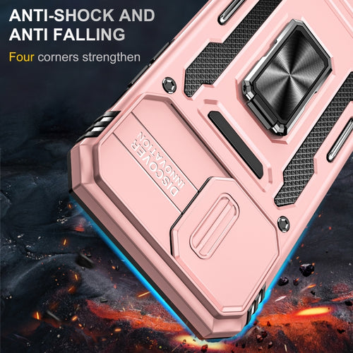 For iPhone 15 Pro Max Armor PC + TPU Camera Shield Phone Case(Rose Gold) - HoMEdemic™ 