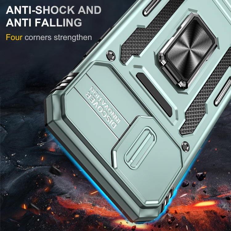 For iPhone 15 Pro Armor PC + TPU Camera Shield Phone Case(Alpine Green) - HoMEdemic™ 