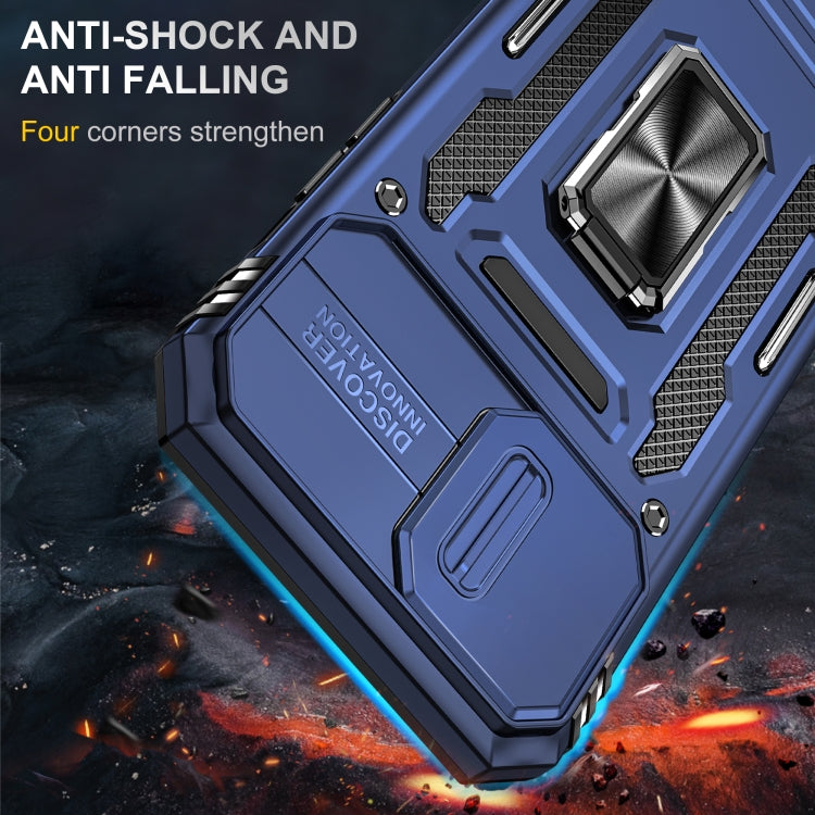 For iPhone 15 Pro Armor PC + TPU Camera Shield Phone Case(Navy Blue) - HoMEdemic™ 