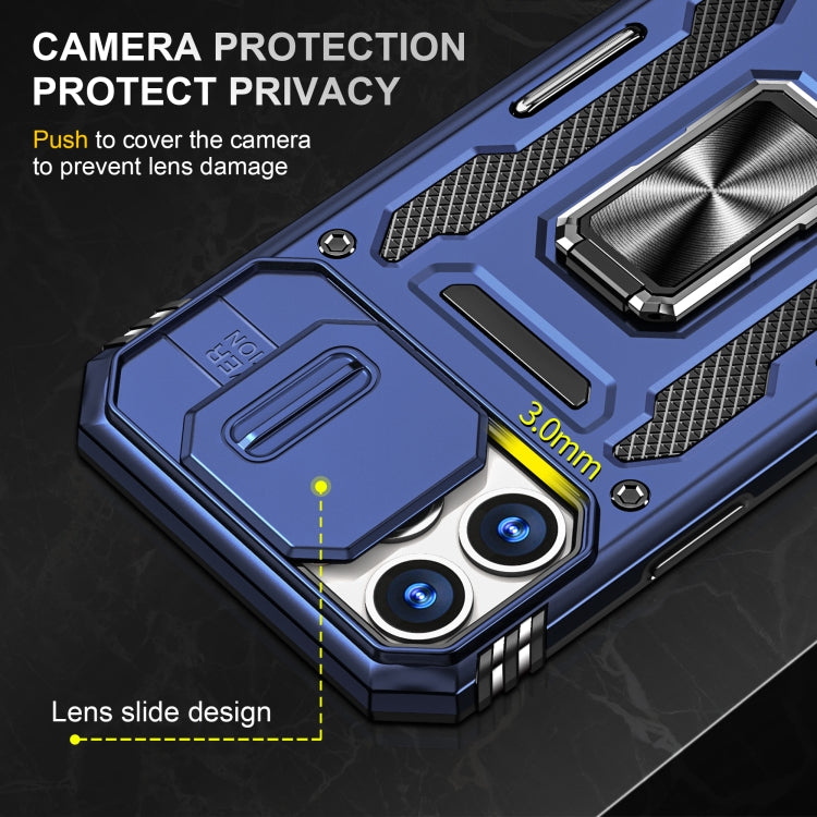 For iPhone 15 Pro Armor PC + TPU Camera Shield Phone Case(Navy Blue) - HoMEdemic™ 