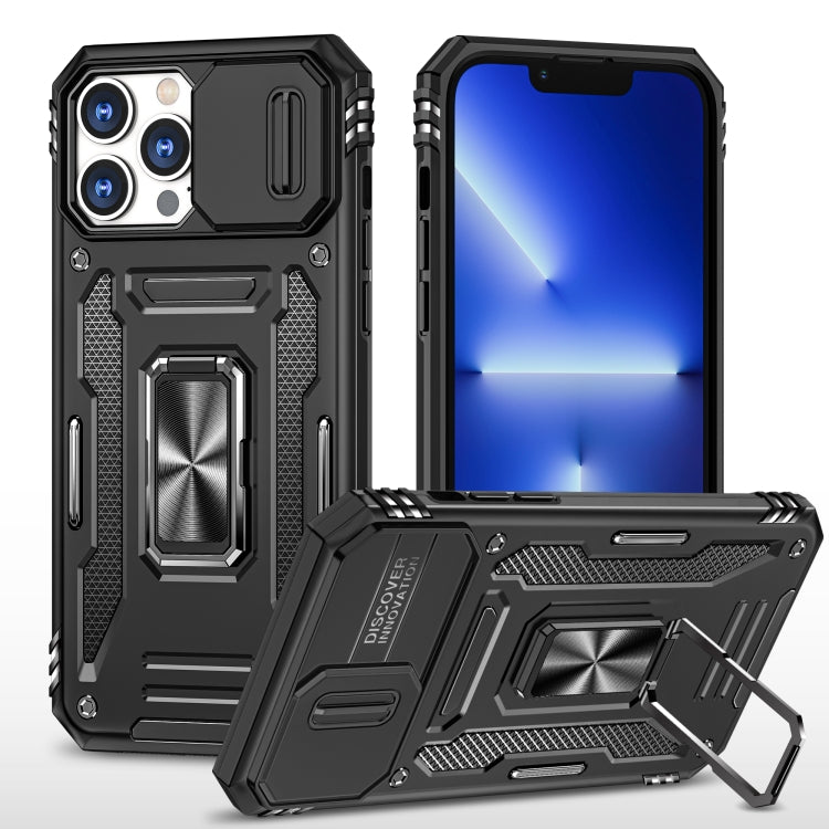 For iPhone 15 Pro Armor PC + TPU Camera Shield Phone Case(Black) - HoMEdemic™ 