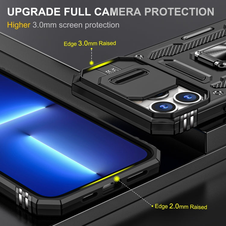 For iPhone 15 Pro Armor PC + TPU Camera Shield Phone Case(Black) - HoMEdemic™ 