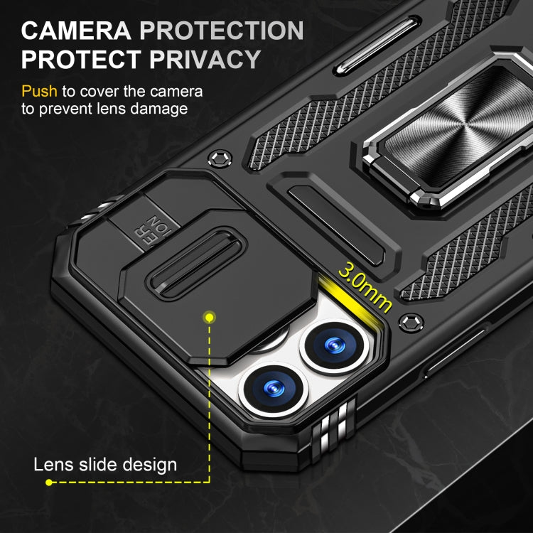 For iPhone 15 Pro Armor PC + TPU Camera Shield Phone Case(Black) - HoMEdemic™ 