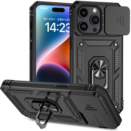 For iPhone 15 Pro Max Sliding Camshield Holder Phone Case(Black) - HoMEdemic™ 