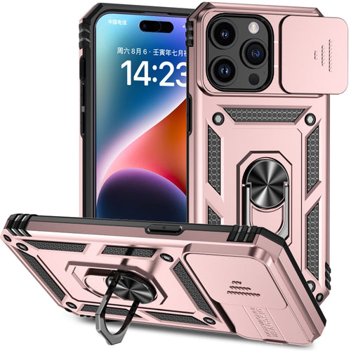 For iPhone 15 Pro Max Sliding Camshield Holder Phone Case(Rose Gold) - HoMEdemic™ 