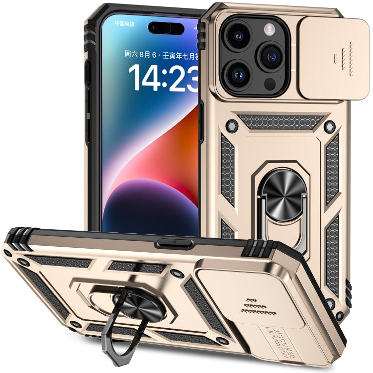 For iPhone 15 Pro Sliding Camshield Holder Phone Case(Gold) - HoMEdemic™ 