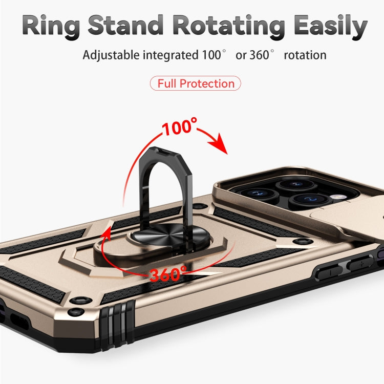 For iPhone 15 Pro Sliding Camshield Holder Phone Case(Gold) - HoMEdemic™ 