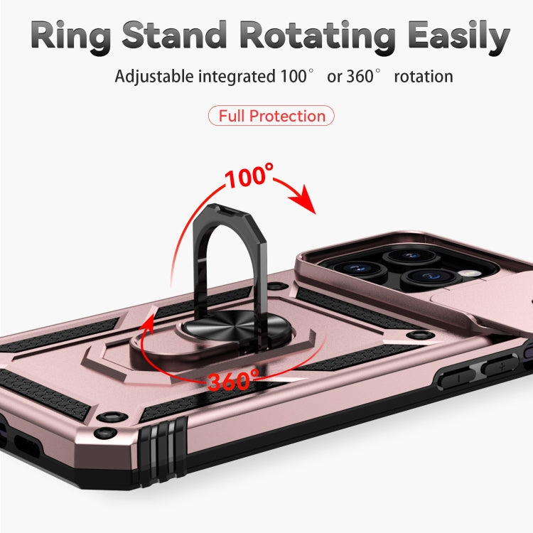 For iPhone 15 Pro Sliding Camshield Holder Phone Case(Rose Gold) - HoMEdemic™ 