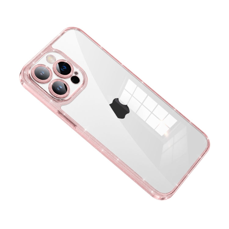 For iPhone 14 Pro SULADA Glittery TPU + Tempered Glass Phone Case(Pink) - HoMEdemic™ 