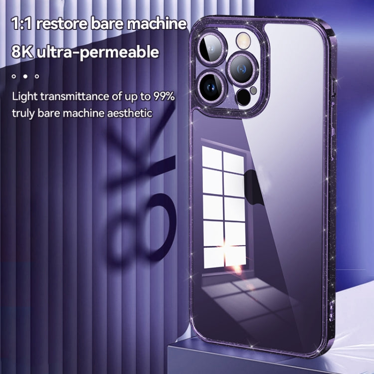 For iPhone 14 SULADA Glittery TPU + Tempered Glass Phone Case(Blue) - HoMEdemic™ 