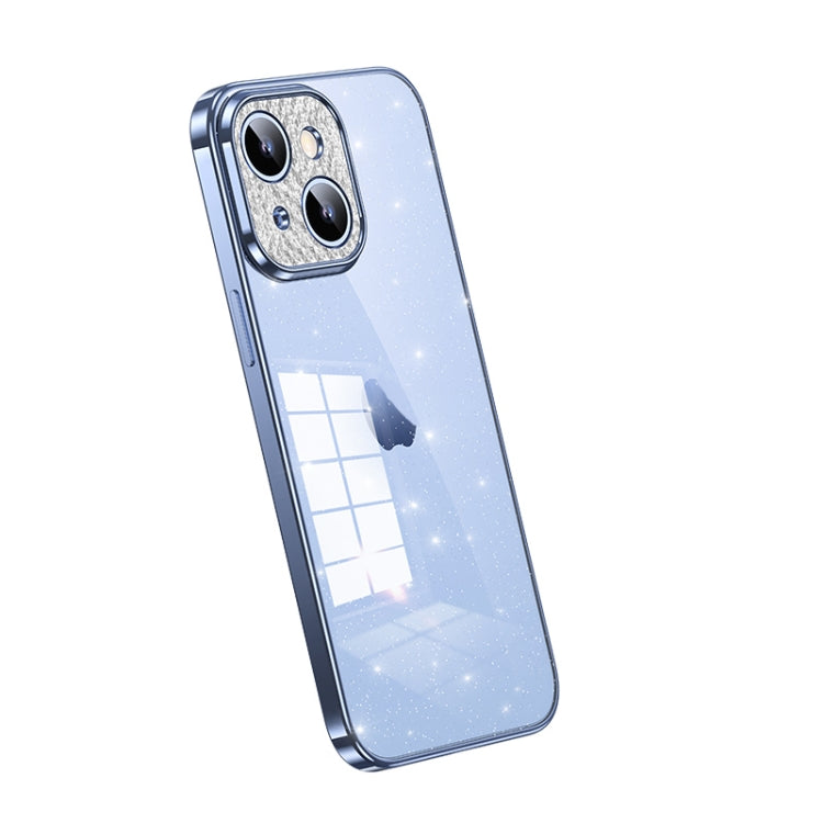 For iPhone 14 SULADA Electroplated Transparent Glittery TPU Phone Case(Blue) - HoMEdemic™ 