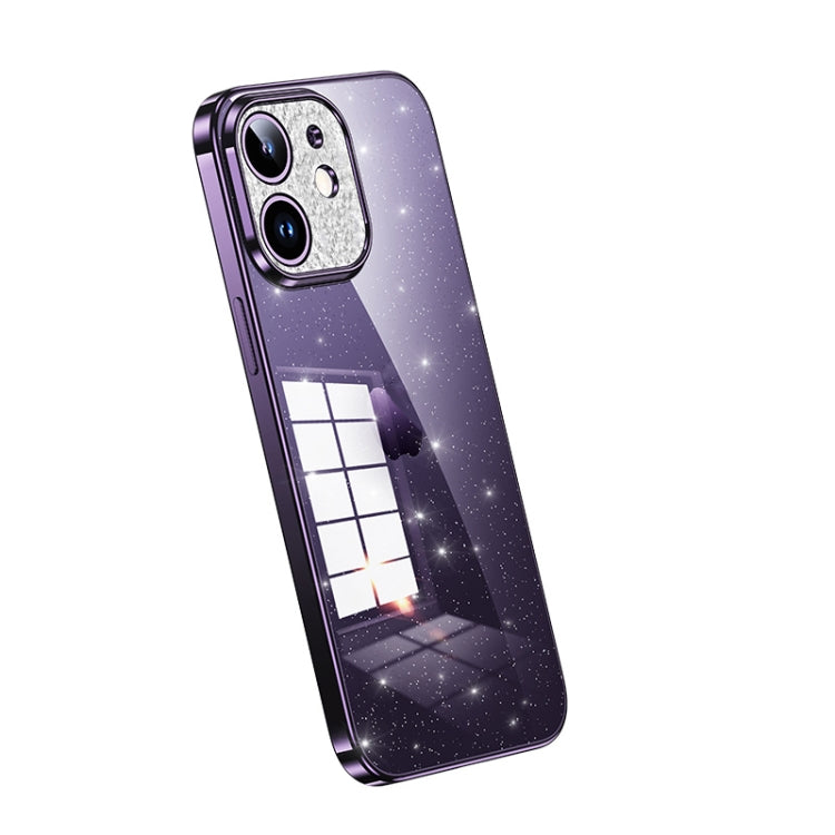 For iPhone 12 SULADA Electroplated Transparent Glittery TPU Phone Case(Purple) - HoMEdemic™ 