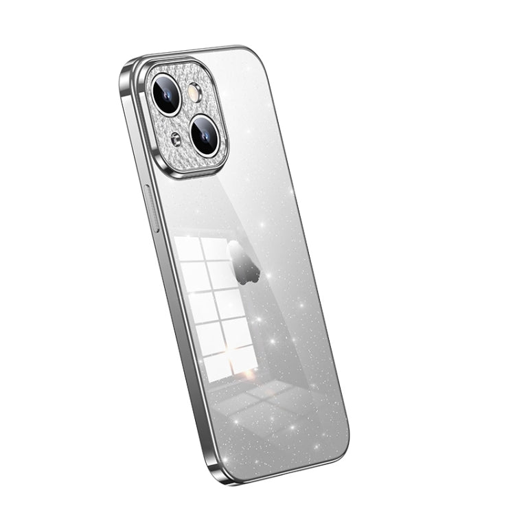 For iPhone 15 Plus SULADA Electroplated Transparent Glittery TPU Phone Case(Silver) - HoMEdemic™ 