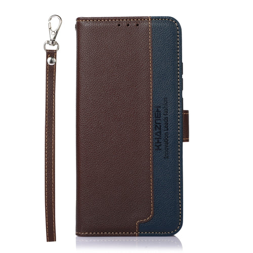 For iPhone 15 Pro Max KHAZNEH Litchi Texture Leather RFID Phone Case(Brown) - HoMEdemic™ 