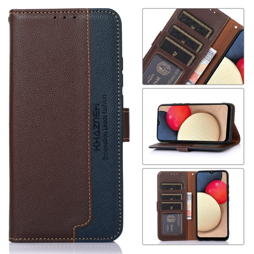 For iPhone 15 Pro Max KHAZNEH Litchi Texture Leather RFID Phone Case(Brown) - HoMEdemic™ 