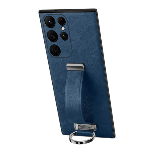 For Samsung Galaxy S24 Ultra 5G SULADA PC + Leather Texture Skin Feel Shockproof Phone Case(Blue) - HoMEdemic™ 