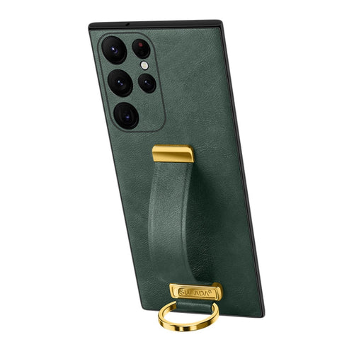 For Samsung Galaxy S24 Ultra 5G SULADA PC Hybrid Leather Texture Skin Feel Shockproof Phone Case(Green) - HoMEdemic™ 