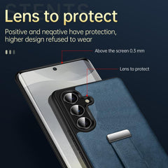 For Samsung Galaxy S24 Ultra 5G SULADA PC Hybrid Leather Texture Skin Feel Shockproof Phone Case(Black) - HoMEdemic™ 