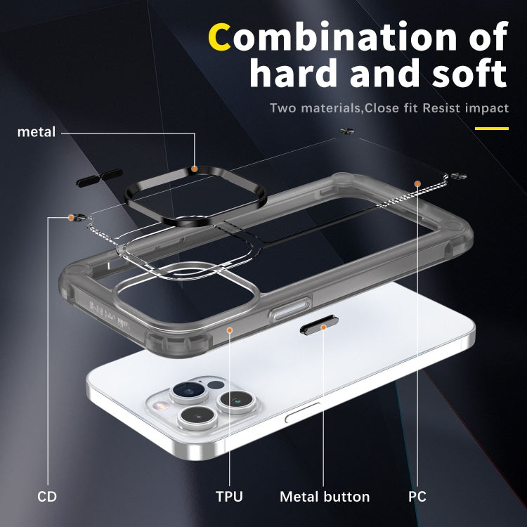 For iPhone 15 Pro Max Skin Feel TPU + PC Phone Case(Transparent Black) - HoMEdemic™ 