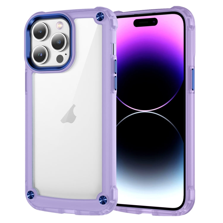 For iPhone 15 Pro Max Skin Feel TPU + PC Phone Case(Transparent Purple) - HoMEdemic™ 