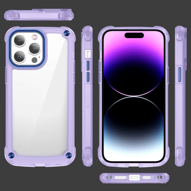 For iPhone 15 Pro Max Skin Feel TPU + PC Phone Case(Transparent Purple) - HoMEdemic™ 