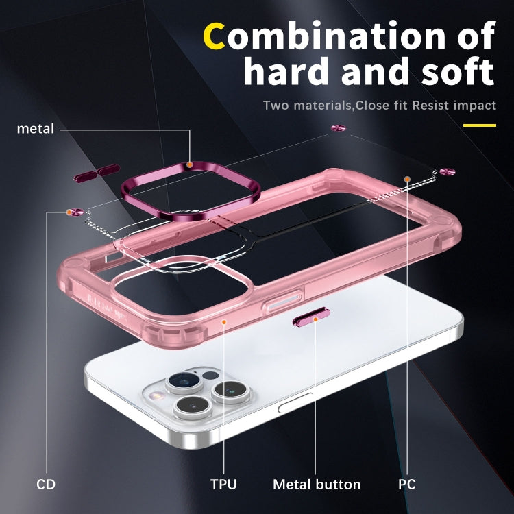For iPhone 15 Pro Skin Feel TPU + PC Phone Case(Transparent Pink) - HoMEdemic™ 
