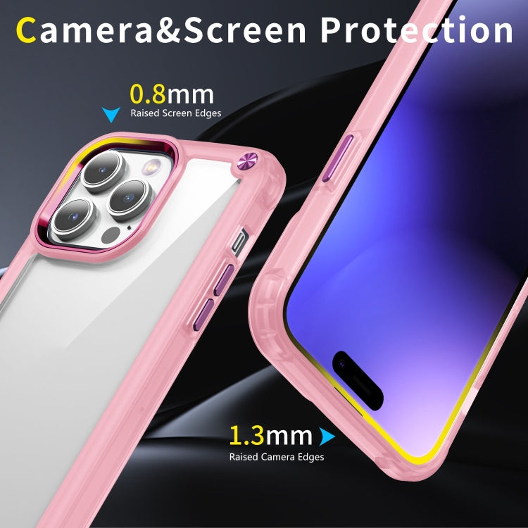 For iPhone 15 Pro Skin Feel TPU + PC Phone Case(Transparent Pink) - HoMEdemic™ 