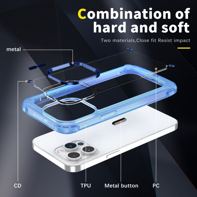 For iPhone 15 Pro Skin Feel TPU + PC Phone Case(Transparent Blue) - HoMEdemic™ 