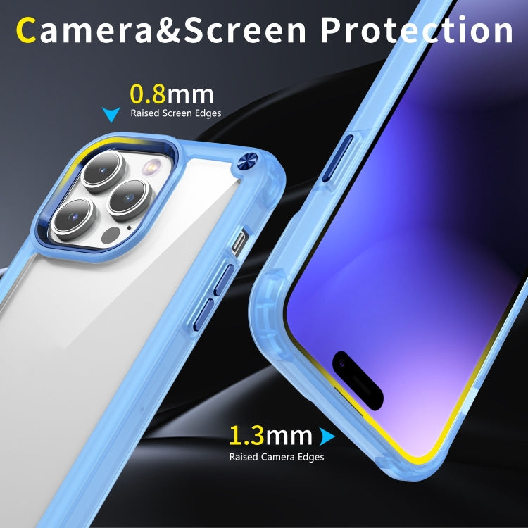 For iPhone 15 Pro Skin Feel TPU + PC Phone Case(Transparent Blue) - HoMEdemic™ 