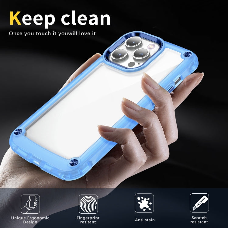 For iPhone 15 Pro Skin Feel TPU + PC Phone Case(Transparent Blue) - HoMEdemic™ 