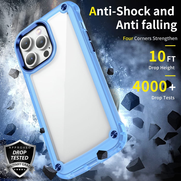 For iPhone 15 Pro Skin Feel TPU + PC Phone Case(Transparent Blue) - HoMEdemic™ 