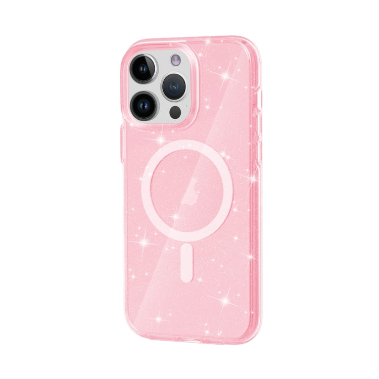 For iPhone 15 Pro Terminator Style Glitter Powder MagSafe Magnetic Phone Case(Pink) - HoMEdemic™ 