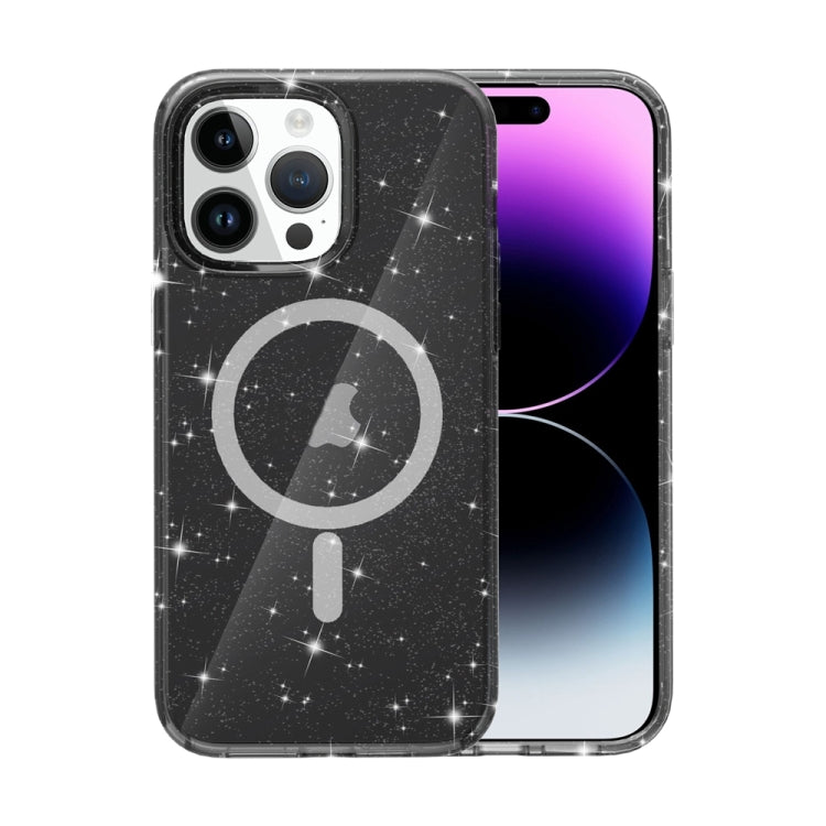 For iPhone 15 Pro Terminator Style Glitter Powder MagSafe Magnetic Phone Case(Black) - HoMEdemic™ 