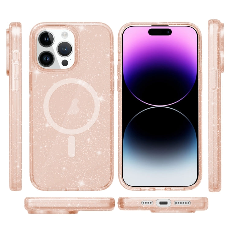 For iPhone 15 Pro Terminator Style Glitter Powder MagSafe Magnetic Phone Case(Gold) - HoMEdemic™ 