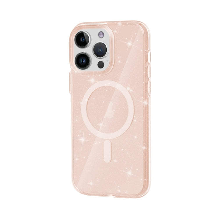 For iPhone 15 Pro Terminator Style Glitter Powder MagSafe Magnetic Phone Case(Gold) - HoMEdemic™ 