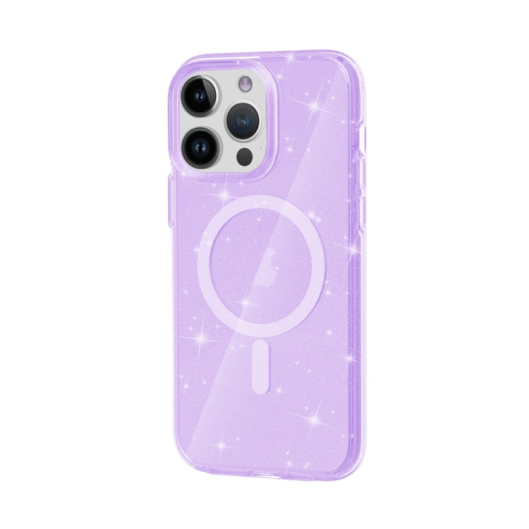 For iPhone 15 Pro Terminator Style Glitter Powder MagSafe Magnetic Phone Case(Purple) - HoMEdemic™ 