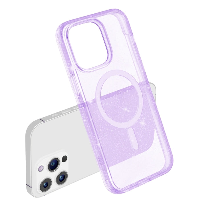 For iPhone 15 Pro Terminator Style Glitter Powder MagSafe Magnetic Phone Case(Purple) - HoMEdemic™ 