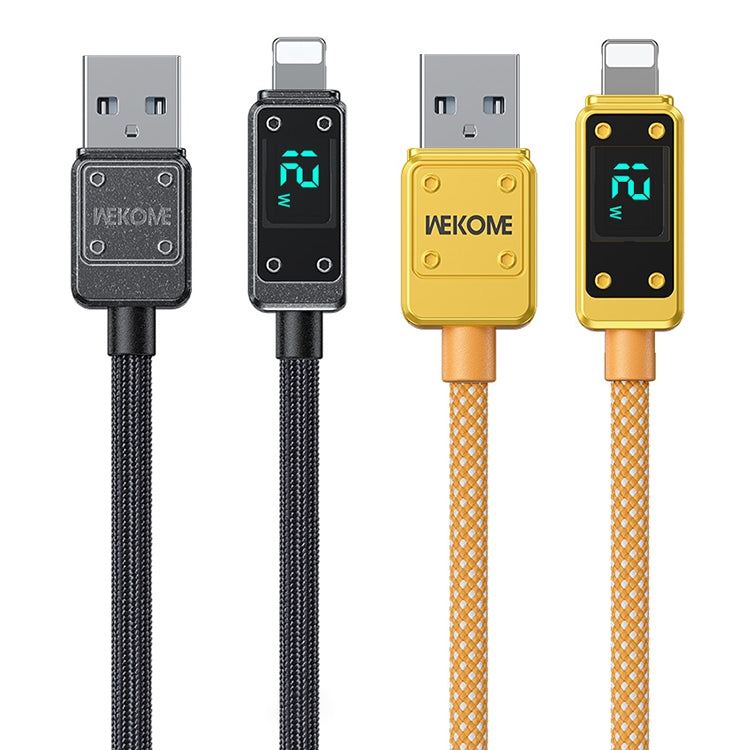 WK WDC-06i 2.4A USB to 8 Pin Digital Display Data Cable, Length: 1m(Yellow) - HoMEdemic™ 