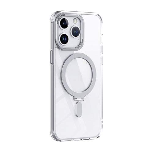 For iPhone 15 Pro Max Skin Feel MagSafe Shockproof Phone Case with Holder(White) - HoMEdemic™ 