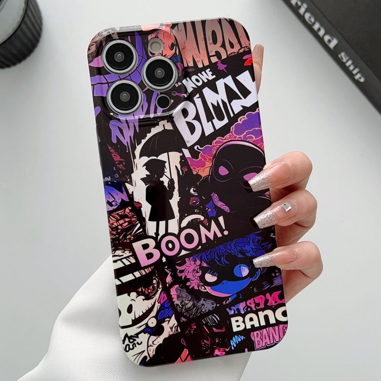For iPhone 15 Pro Max Painted Pattern Precise Hole PC Phone Case(Comics Umbrella Boy) - HoMEdemic™ 