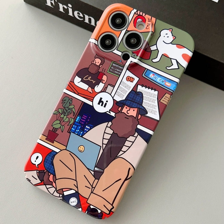 For iPhone 15 Pro Max Painted Pattern Precise Hole PC Phone Case(Holiday Uncle) - HoMEdemic™ 