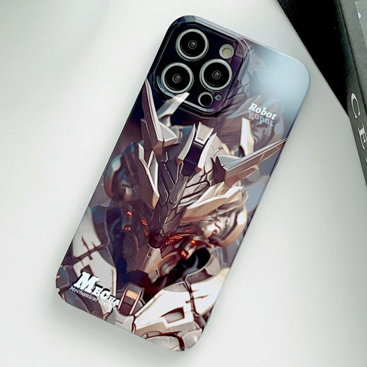 For iPhone 15 Pro Max Painted Pattern Precise Hole PC Phone Case(Golden Robot) - HoMEdemic™ 