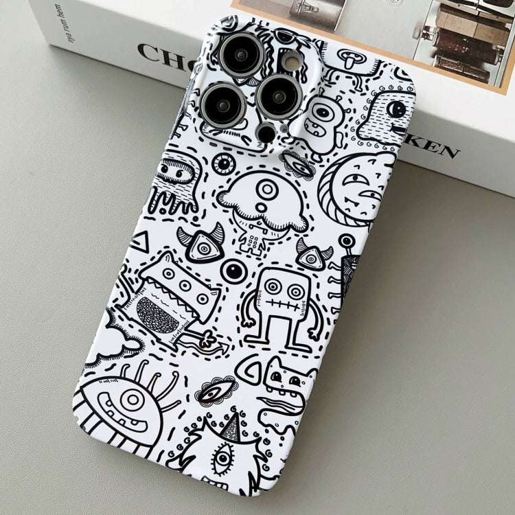 For iPhone 15 Pro Max Painted Pattern Precise Hole PC Phone Case(Block Monster) - HoMEdemic™ 