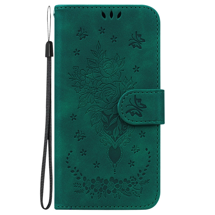 For iPhone 15 Pro Butterfly Rose Embossed Leather Phone Case(Green) - HoMEdemic™ 